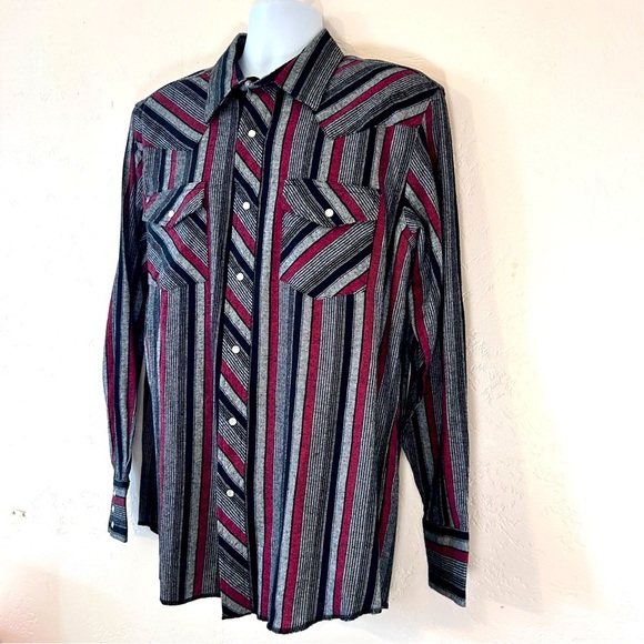 WRANGLER Western 100% Cotton Lightweight Flannel Pearl-snap Work Shirt L NWT - Picture 3 of 9